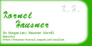 kornel hausner business card